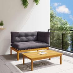 Vidaxl 2 Kos Akacijev les Rjava