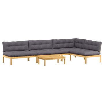 Vidaxl 5 Kos Enote vrtne pallet sedeža Masiven les akacije