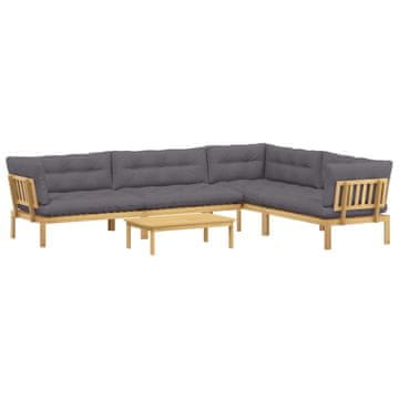 Vidaxl 5 Kos Enote vrtne pallet sedeža Masiven les akacije