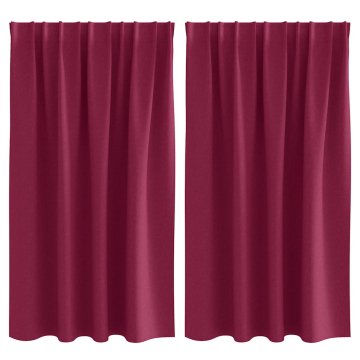 Vidaxl Zavese za zatemnitev z obroči 2 pcs Vinorodna rdeča