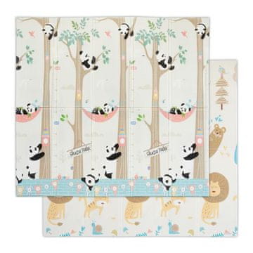 Northix Zložljiva igralna podloga pena dvostranska živalski motivi