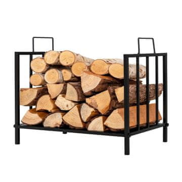 Northix Kovinsko stojalo za drva 46x31x46 cm 50 kg črno jeklo