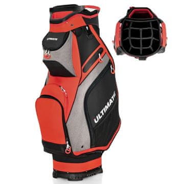 Northix Lahka golf torba 14 razdelkov 7 žepov 130 cm črna rdeča