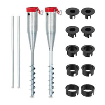 Northix Sidra za senčnik jeklo z adapterji komplet 2 kosov