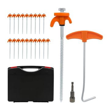 Northix Klini za šotor jeklo adapter za vrtanje 20 kosov