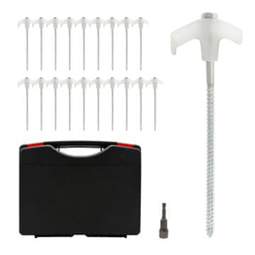 Northix Vijačni klini za šotor jeklo adapter vrtanje 20 kosov