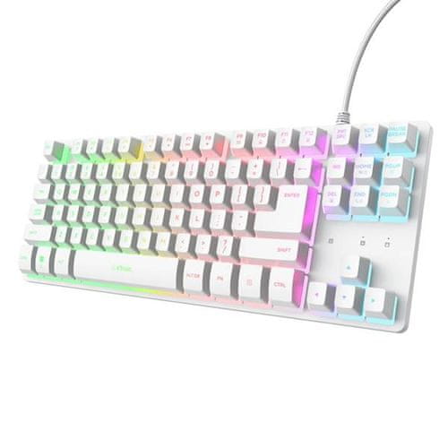 Trust Tipkovnica Thado TKL Osvetljena GXT833 Bela