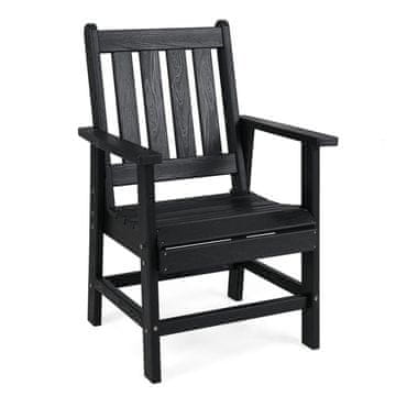 Northix HDPE zunanji vrtni stol videz lesa črn 150 kg