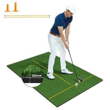Northix Golf vadbena podloga 152x92 cm EVA 32 mm 6 lukenj set