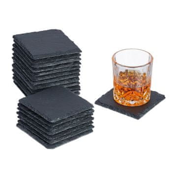 Northix Podstavki iz skrilavca 10x10 cm set 20 kos kvadratni
