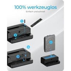 IcyBox  IB-2914MSCL-C31 klonirajoča in priklopna postaja za M.2 NVMe SSD in 3,5"/2,5" SATA HDD/SSD