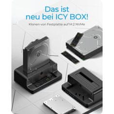 IcyBox  IB-2914MSCL-C31 klonirajoča in priklopna postaja za M.2 NVMe SSD in 3,5"/2,5" SATA HDD/SSD