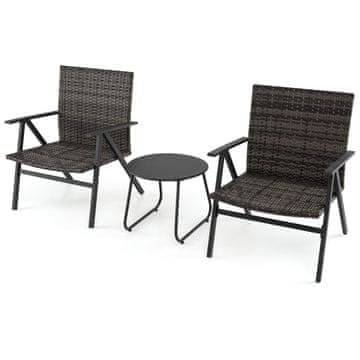 Northix 3-delni ratan bistro set kovinski okvir vrtna garnitura 65 cm