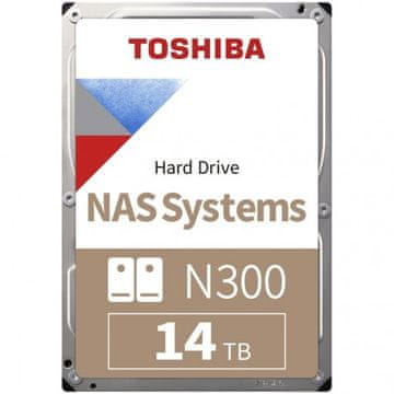 Toshiba N300 NAS trdi disk, CMR, 14TB, SATA (HDWG51EUZSVA)