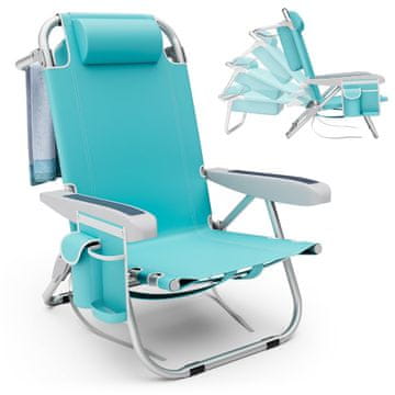 Northix Zložljivi plažni ležalniki nastavljivi aluminij 5 položajev