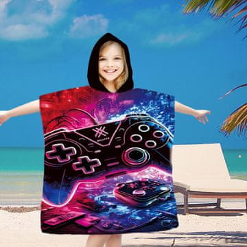 Ljubki dom Otroški pončo GAMES barvit 60x90 cm