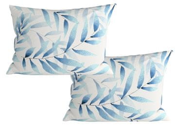 Ljubki dom Komplet 2 okrasnih prevlek za vzglavnik iz mikrovlaken KOVENDI 50x70 cm, modro-bele barve