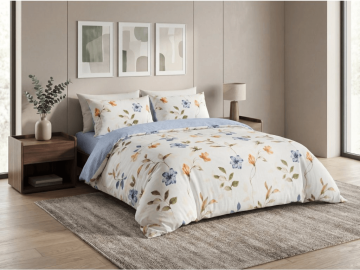 Ljubki dom Posteljnina iz mikroflanela GENTLE LEAVES kremna Velikost posteljnine: 70 x 90 cm | 140 x 200 cm