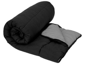 Ljubki dom Prešita odeja za vse letne čase 140x200 cm iz votlega vlakna, črna