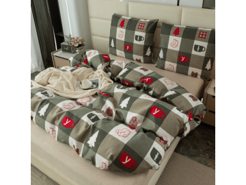 Ljubki dom Posteljnina iz mikrovlaken flanele BOŽIČNE NOGAVICE zelene Velikost posteljnine: 70 x 90 cm | 140 x 220 cm