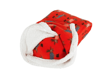 Ljubki dom Odeja iz jagnječje kože iz mikropliša BUFFALO DEER rdeča Velikost: 150 x 200 cm