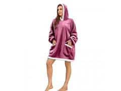 Ljubki dom Odeja iz jagnječje kože s kapuco in rokavi LAVENDER, bordo