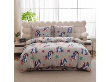 Ljubki dom Posteljnina iz mikropliša CUTE UNICORN siva Velikost posteljnine: 70 x 80 cm | 140 x 200 cm
