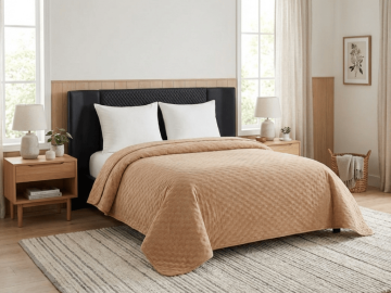 Ljubki dom Žametno pregrinjalo ASTRALIA, temno bež Velikost: 200 x 220 cm