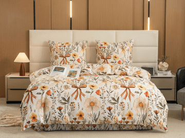 Ljubki dom Posteljnina iz mikrovlaken FLORAL RIBBON kremna Dimenzije posteljnine: 70 x 90 cm | 140 x 220 cm
