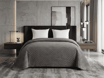 Ljubki dom Žametno pregrinjalo ASTRALIA, sivo Velikost: 170 x 210 cm