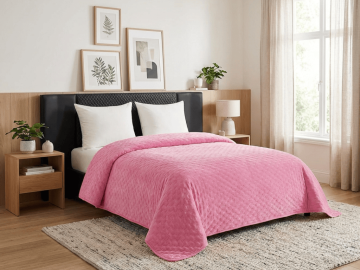 Ljubki dom Žametno posteljno pregrinjalo ASTRALIA, roza Velikost: 200 x 220 cm