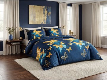 Ljubki dom Posteljnina iz mikrovlaken ROYAL BUTTERFLY modra Velikost posteljnine: 70 x 80 cm | 140 x 200 cm