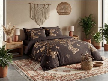 Ljubki dom Posteljnina iz mikrovlaken AURELIS temno rjava Velikost posteljnine: 2 kosa 70 x 80 cm | 160 x 200 cm