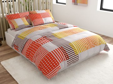 Ljubki dom Posteljnina iz mikrosatena MIRVOLLI, belo-rdeča Velikost posteljnine: 70 x 90 cm | 140 x 200 cm