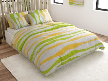 Ljubki dom Posteljnina iz mikrosatena LUNTRA, pisana Velikost posteljnine: 70 x 90 cm | 140 x 200 cm