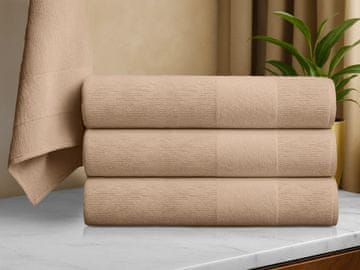 Ljubki dom Kopalna brisača CARRARA 70x140 cm svetlo rjava, 100% bombaž