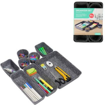 Ljubki dom ZEMBOR organizator predalov - komplet 8 kosov, siv