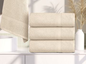 Ljubki dom Brisača CLARYSSE ELEGANCE 60x110 cm kremne barve, 100% bombaž