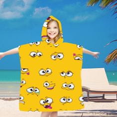 Ljubki dom Otroški pončo SMILE rumen 60x90 cm