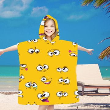 Ljubki dom Otroški pončo SMILE rumen 60x90 cm