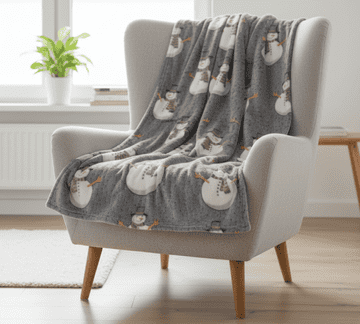 Ljubki dom Svetleča božična odeja iz mikropliša SNOW BUDDY, siva Velikost: 150 x 200 cm