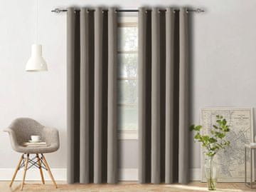 Ljubki dom Sivo-rjava zavesa OXFORD 140x250 cm Obešanje: Naguban trak