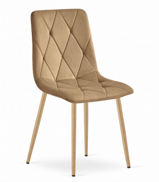 Ljubki dom Rjav žameten jedilni stol LIBRA