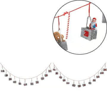 Ljubki dom Viseči adventni koledar BAGLANDER 5 m, siv