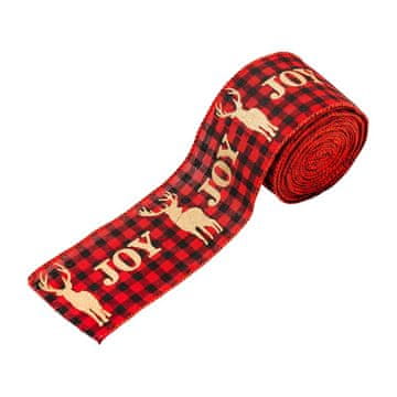 Ljubki dom Božični trak JOY 5 cm x 5 m, rdeč