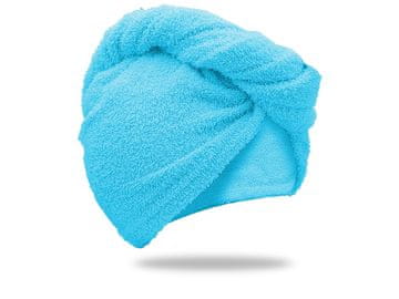 Ljubki dom Hitrosušeč frotirni turban za lase turkizne barve, 100 % bombaž