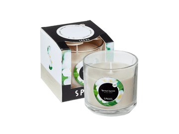 Ljubki dom Dišeča sveča v steklu SPIRITUAL JASMINE 8,5 cm kremna