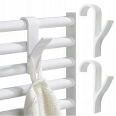 Ljubki dom Komplet 2 kavljev za kopalniški radiator SEZA, bel