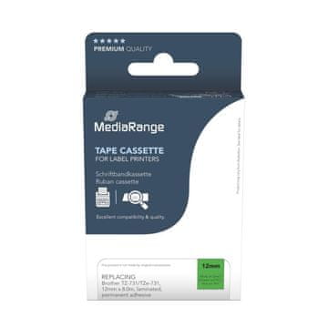 MediaRange Trak p-touch tze-731 zelen/črn 12mm mrbtz731