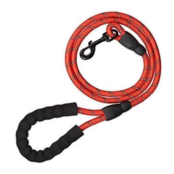 Northix Povodec za psa 150 cm najlon podložen odseven rdeč
